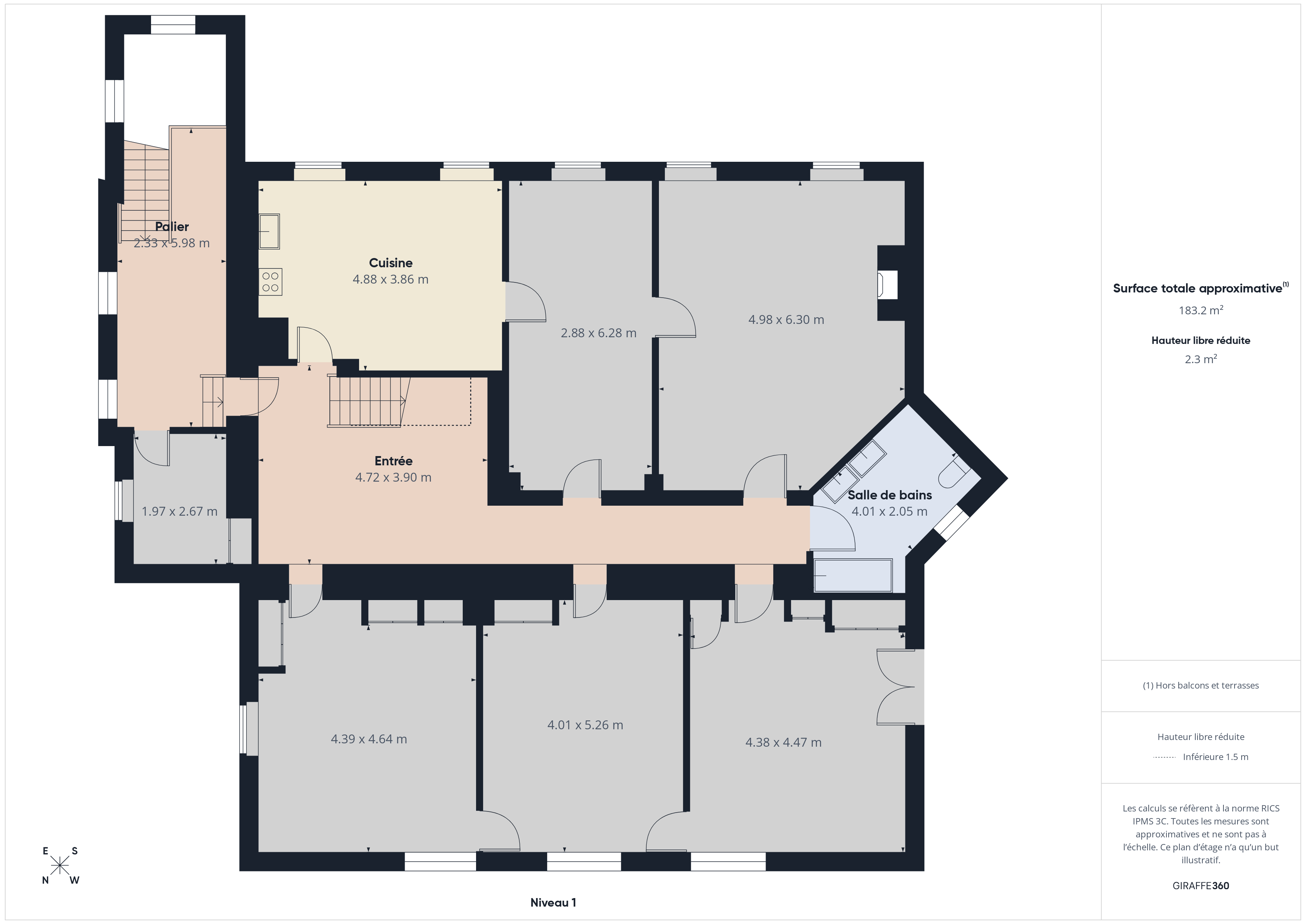 Plan 1er étage (annexes), Domaine de Duillier