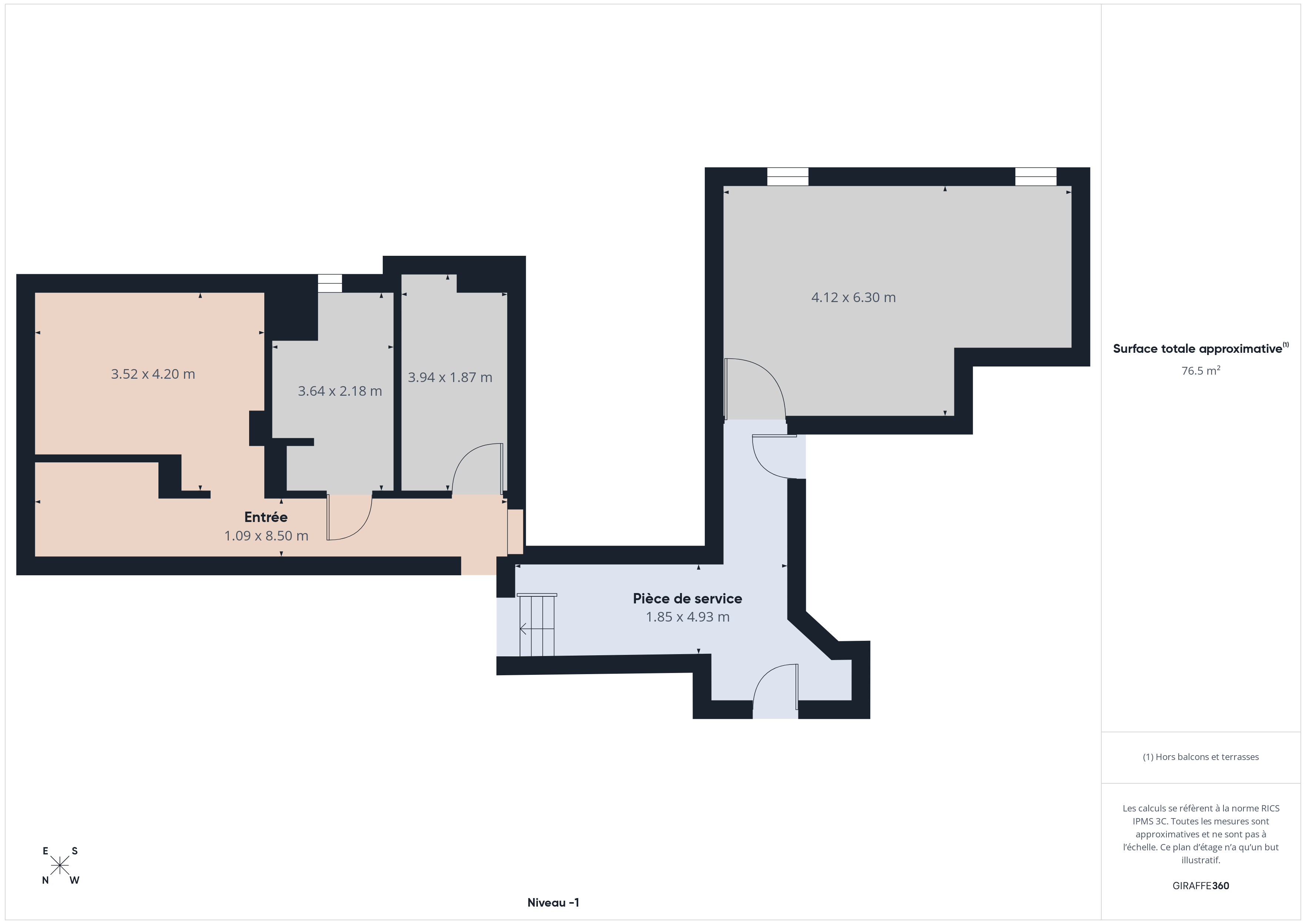 Plan Sous-sol 1 (bâtiment principal), Domaine de Duillier